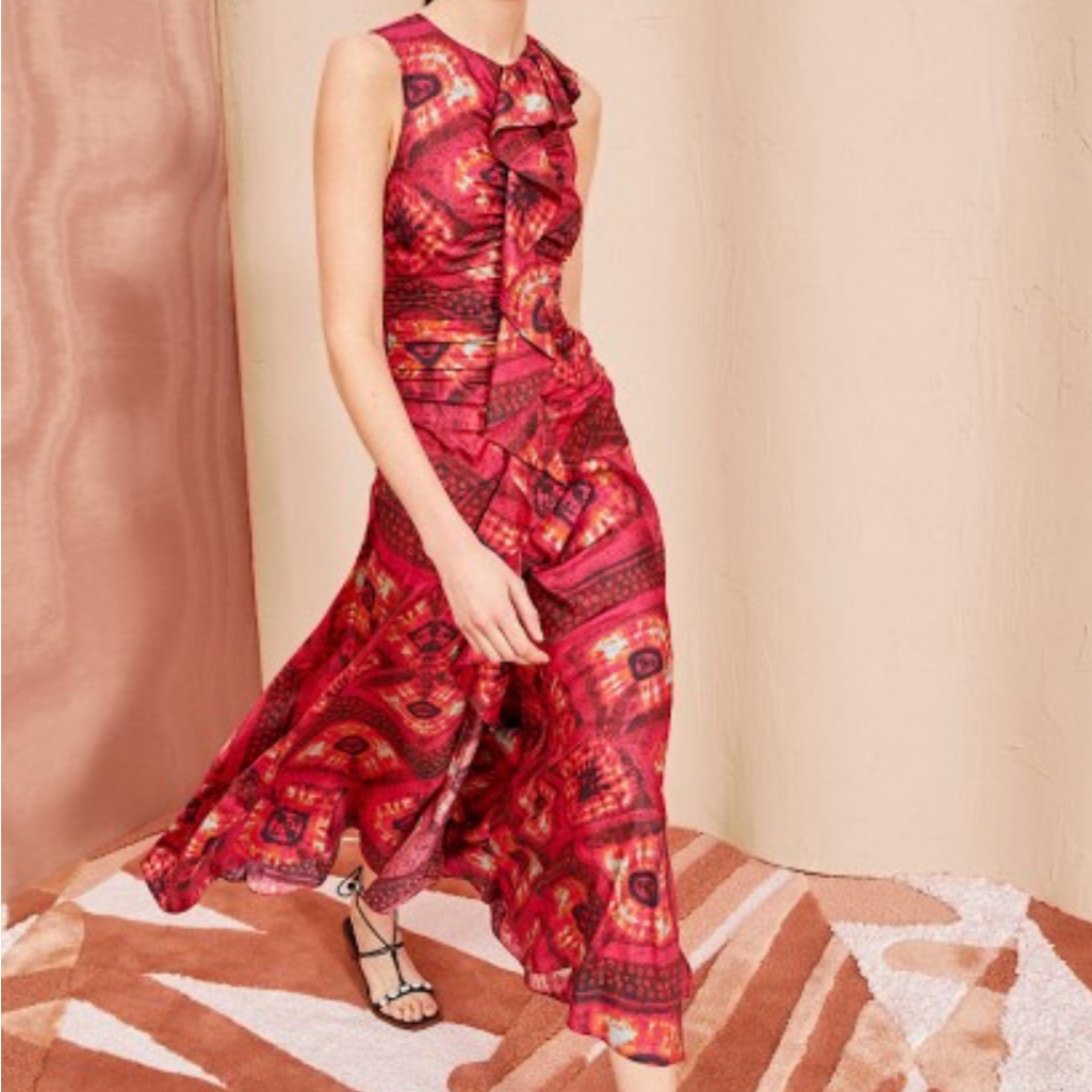 Ulla Johnson-Othella Printed Silk Midi Dress